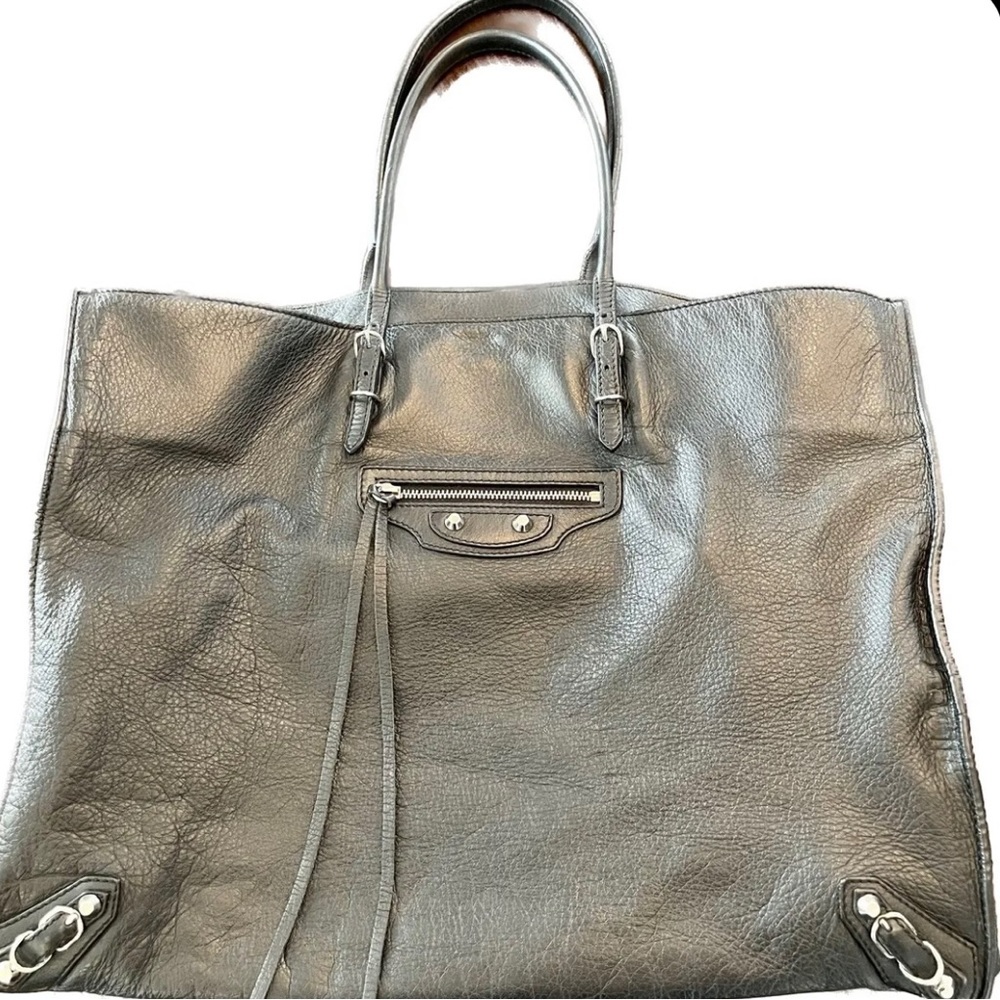 Balenciaga Papier tote, soft black leather